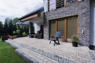 Patio with Brick Flooring